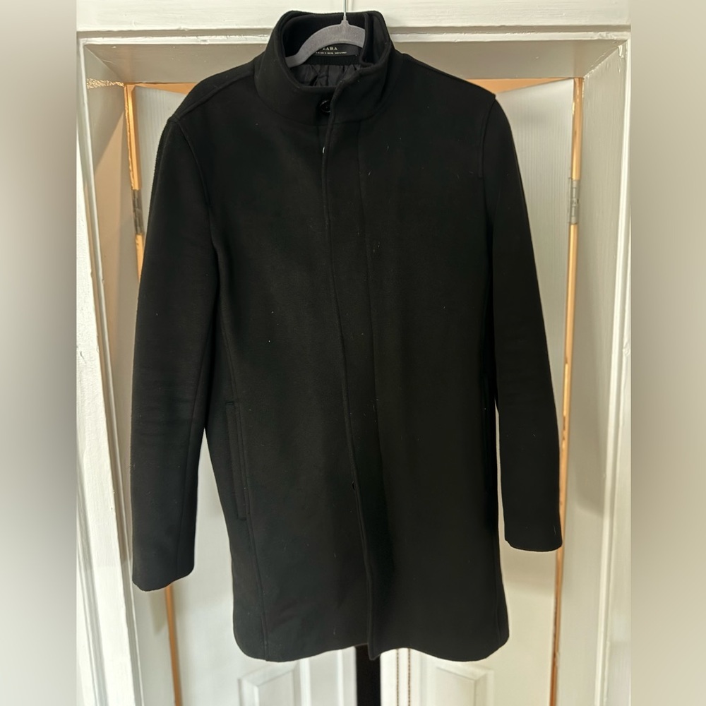 Gorgeous Men's Black Wool Overcoat - Like New
